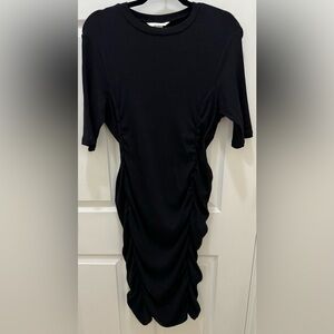H &M Maternity Ruched rib black dress Size L